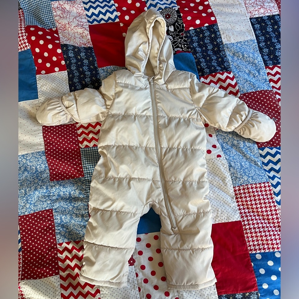 Old Navy Cream Hooded Snowsuit